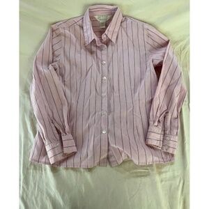 Petite Sophisticate Pink Striped Blouse Size 4